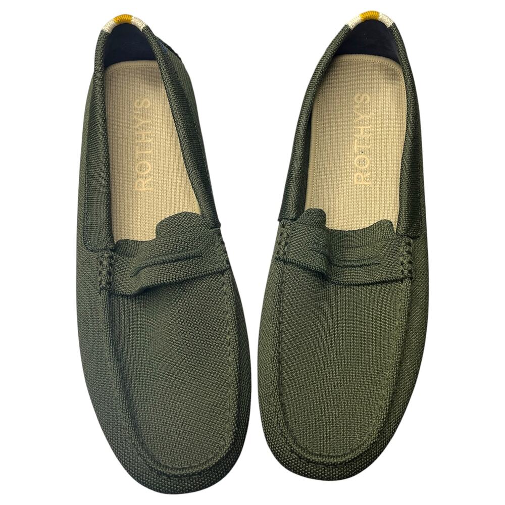 Rothy's Womens Loafers 12 42 The Daily Driver Cypress Green Knit Rubber Nubs